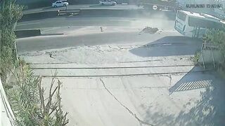 Motorcyclist Loses Control, Falls, and Gets Brutally Crushed to Death by Bus