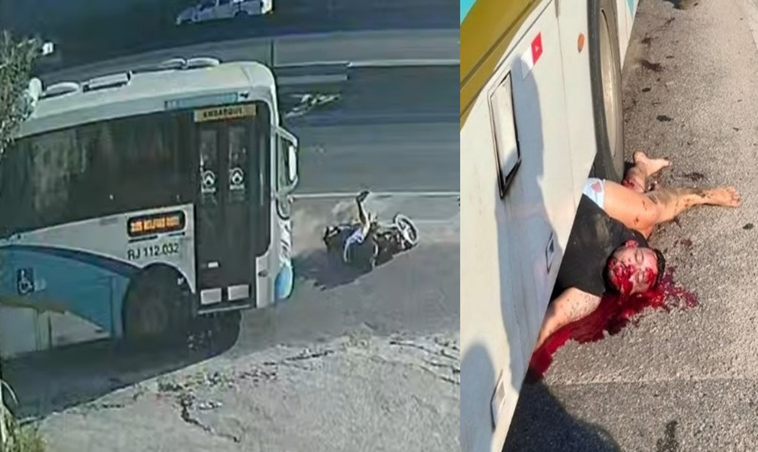 Motorcyclist Loses Control, Falls, and Gets Brutally Crushed to Death by Bus