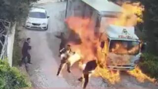 Men Catch Fire While Trying to Burn Truck with Gasoline in West Bank