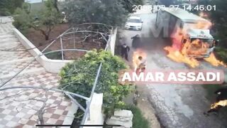 Men Catch Fire While Trying to Burn Truck with Gasoline in West Bank
