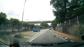 A High-Speed Honda City Crash Sends Rider Flying Onto Car Roof