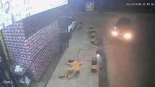 Terrifying CCTV Footage Shows Woman Flung From Moving Car