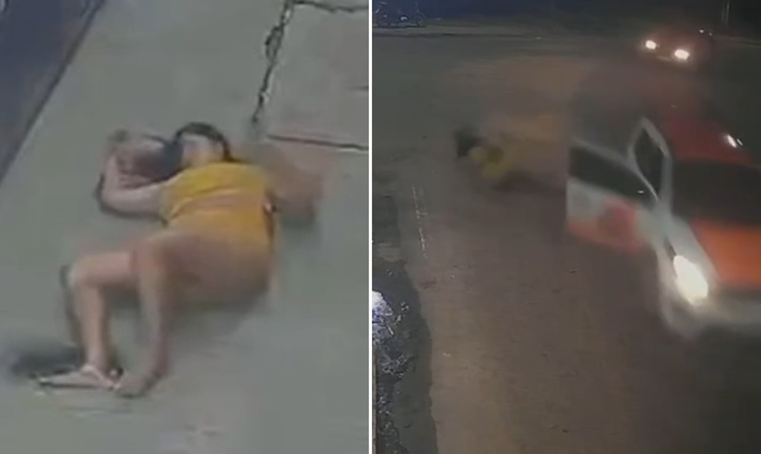 Terrifying CCTV Footage Shows Woman Flung From Moving Car