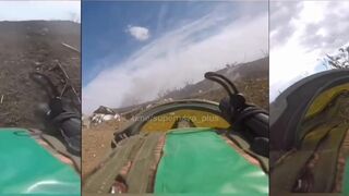 POV footage of Ukrainian troops storming a Russian position