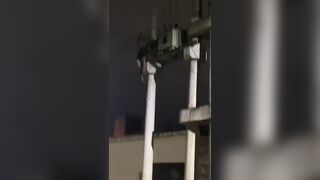Junkie Electrocuted While Stealing Copper from Light Pole, Falls Hard on Cement