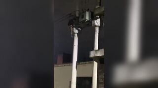 Junkie Electrocuted While Stealing Copper from Light Pole, Falls Hard on Cement
