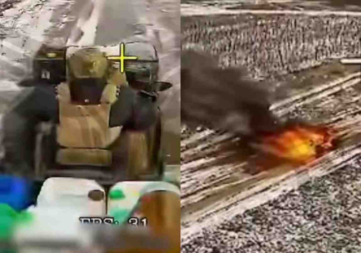 Ukrat + gasoline + drone = good.