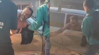 Thief Surprised With Fists And Kicks