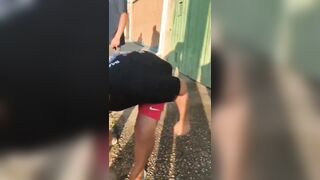 Thief Surprised With Fists And Kicks