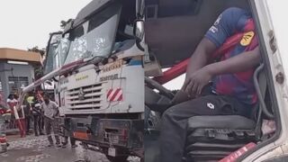 Trucker killed by safety barrier during a maneuver