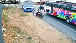 Bus Runs Over Goat Herder in India