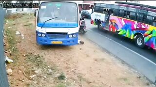 Bus Runs Over Goat Herder in India