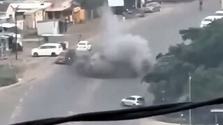 Cash van explodes in South Africa