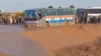 Bus Overturns into Water in Afghanistan