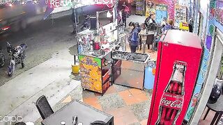 Shocking Moment Woman Steps in Front of Truck for Instant Suicide