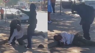 Man Kicked In The Head For Throwing Rocks At Random Cars
