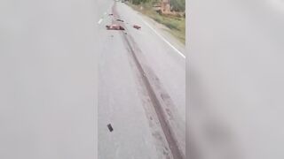 Truck Turned Motorcyclist Into A Puzzle