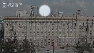 UA drone fires at entrance to Belgorod regional government building