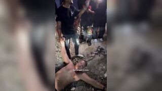MMA trainer chokes out a tourist in a headlock who was touching local girls inappropriately