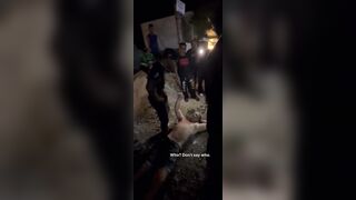 MMA trainer chokes out a tourist in a headlock who was touching local girls inappropriately