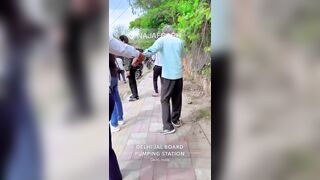 Woman Fell From Motorcycle And Was Completely Destroyed By Truck