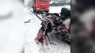 Classic: Young Woman's Body Being Dragged Away From Accident Scene (2020)