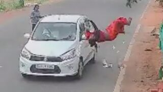 Woman flung nearly 10 feet after being hit by a speeding car