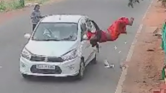 Woman flung nearly 10 feet after being hit by a speeding car