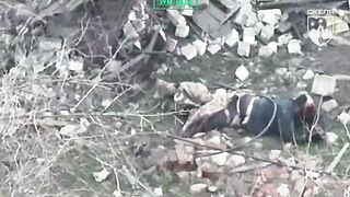 A russian invader attempted to blow himself up with a grenade