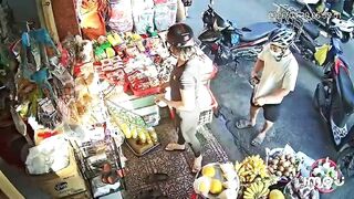Masked Pervert Falls In Love With A Woman Buying Fruits
