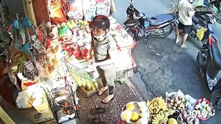 Masked Pervert Falls In Love With A Woman Buying Fruits