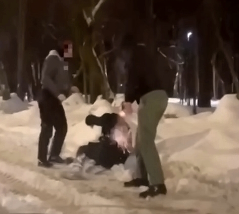 Attack on a migrant somewhere in Russia