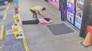 Insane man murders unsuspecting female convenience store clerk with hammer.