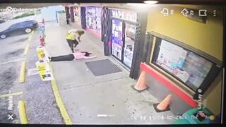 Insane man murders unsuspecting female convenience store clerk with hammer.