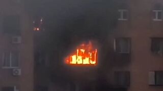UA forces drone crashes into 16-story residential building in Ufa