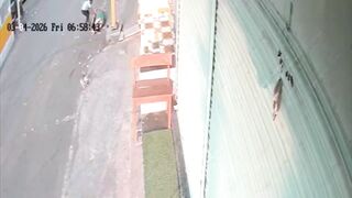 Woman Sweeping The Road Gets Run Over
