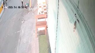 Woman Sweeping The Road Gets Run Over