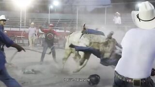 FUCKING BRUTAL , idiot crushed and sodomized by bull