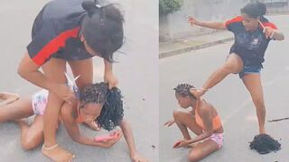 Side Girl Gets Her Hair And Panties Cut