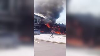 CCTV Captures Small Plane Crashing Into House - Copilot & Two Passengers Dead