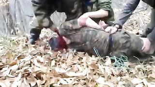 Classic Armenian soldier had his throat slit in the forest