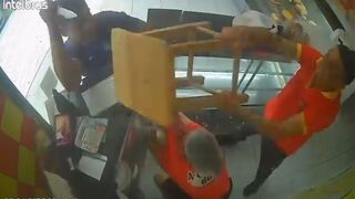 Heroic Coworker Beats Knife Attacker with Chair to Save Stabbed Cashier