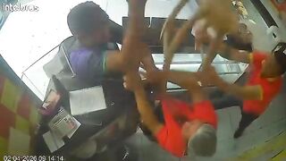 Heroic Coworker Beats Knife Attacker with Chair to Save Stabbed Cashier