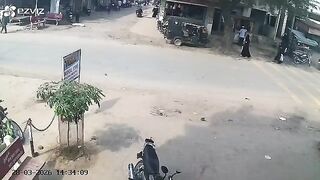 Distracted Rider Catches Air After Brutal Car Impact