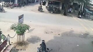 Distracted Rider Catches Air After Brutal Car Impact
