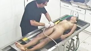 Strangled Young Woman Being Embalmed at Morgue