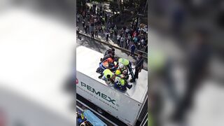 Man Plunges from Overpass and Crashes onto Truck in Shocking Suicide Attempt