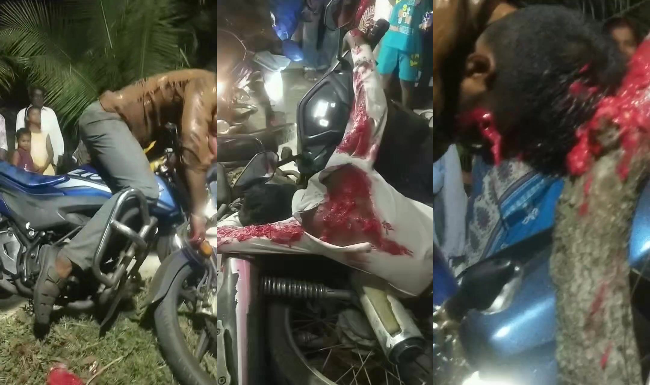 Motorcyclist goes head first into tree