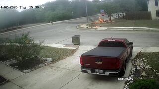 Motorcyclist Skids and Bursts Into Flames, Then Runs Across Street Engulfed in Fire