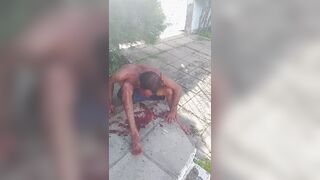 Brazilian thief suffers mental breakdown after his face is brutally mutilated by a pi